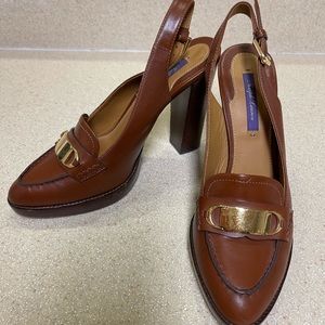 Ralph Lauren purple label loafer high heels